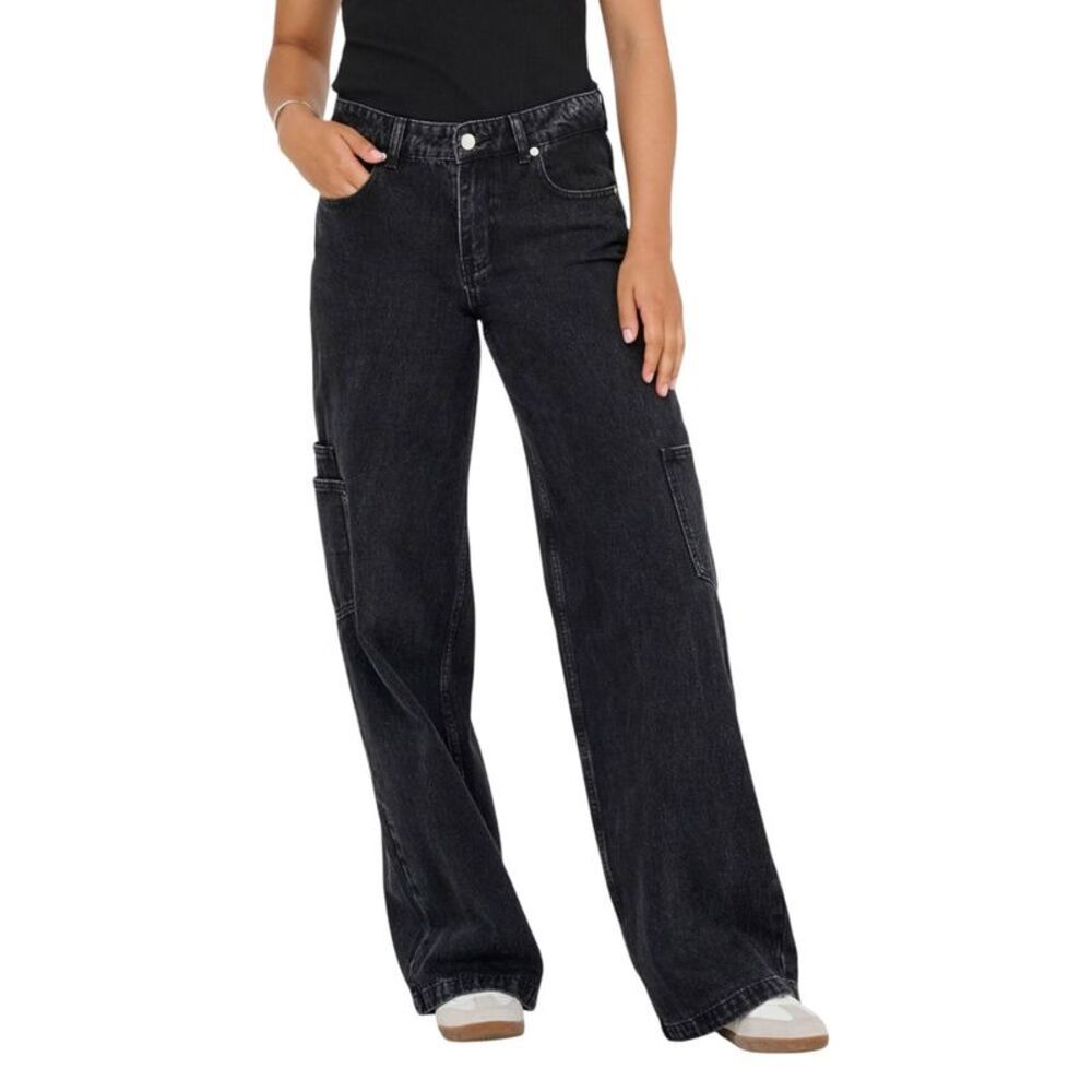 Only Black Cotton Relaxed Fit Women's Jeans